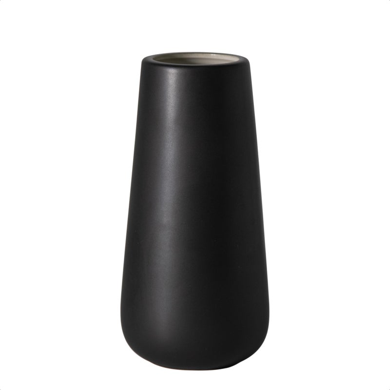 D'vine Dev Dvine Dev 8 Inch Ceramic Flower Vase Matte Finishing Minimalist Design for Home Dcor Bedroom Living Room Centerpieces Office Ebony Black VSXHE1 - Image 1