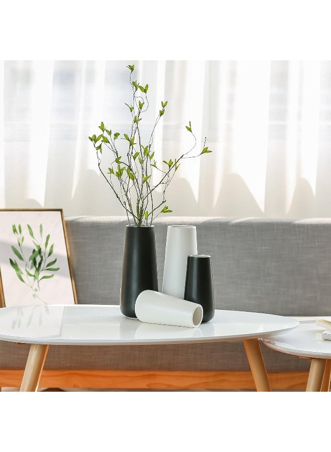 D'vine Dev Dvine Dev 8 Inch Ceramic Flower Vase Matte Finishing Minimalist Design for Home Dcor Bedroom Living Room Centerpieces Office Ebony Black VSXHE1 - Image 5