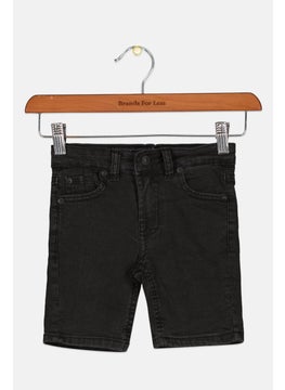 Kids Girl Solid Denim Shorts, Black