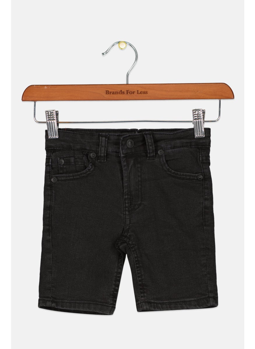 7 FOR ALL MANKIND - Kids Girl Solid Denim Shorts, Black - Image 1
