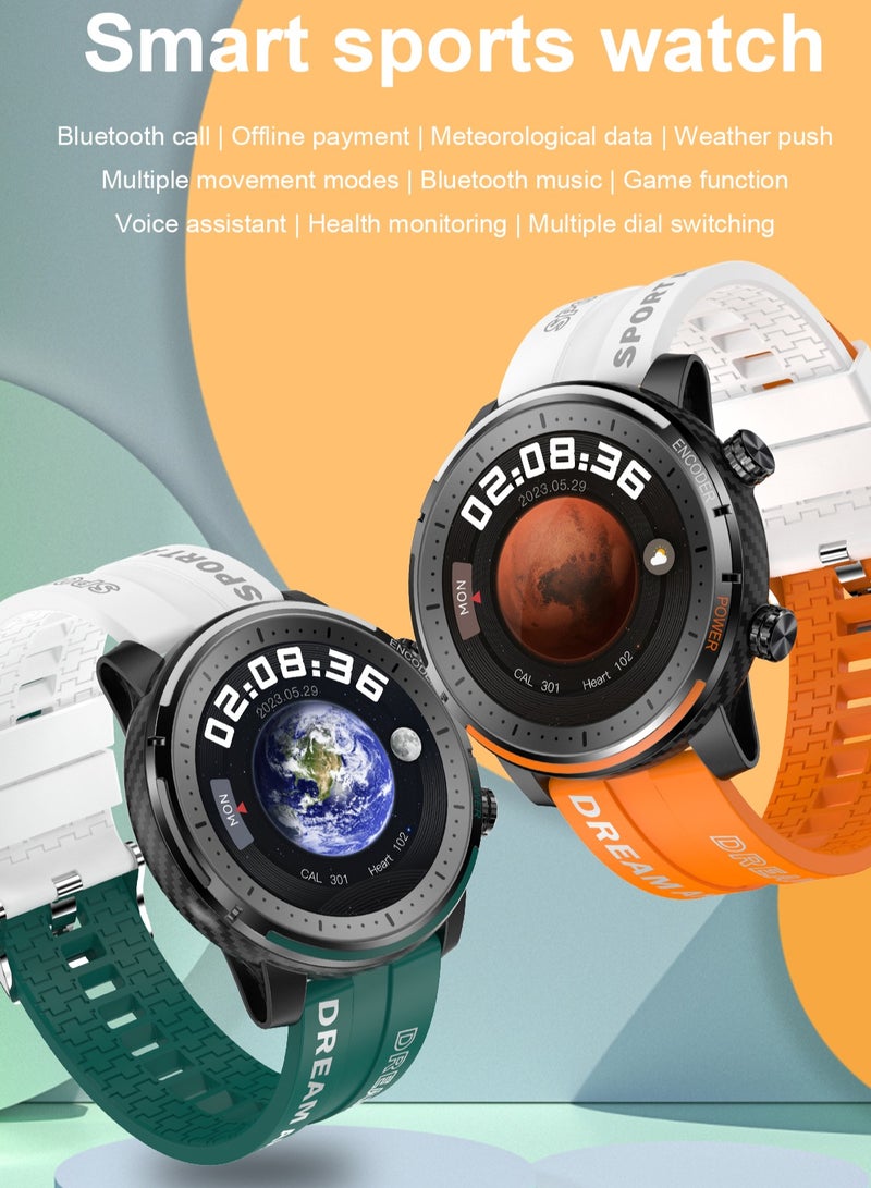 RollsTimi  Men's Smartwatch Sports Fitness Tracker Fashion Smartwatch for Men Heart Rate Sleep Monitor IP67 Waterproof Green - Image 3