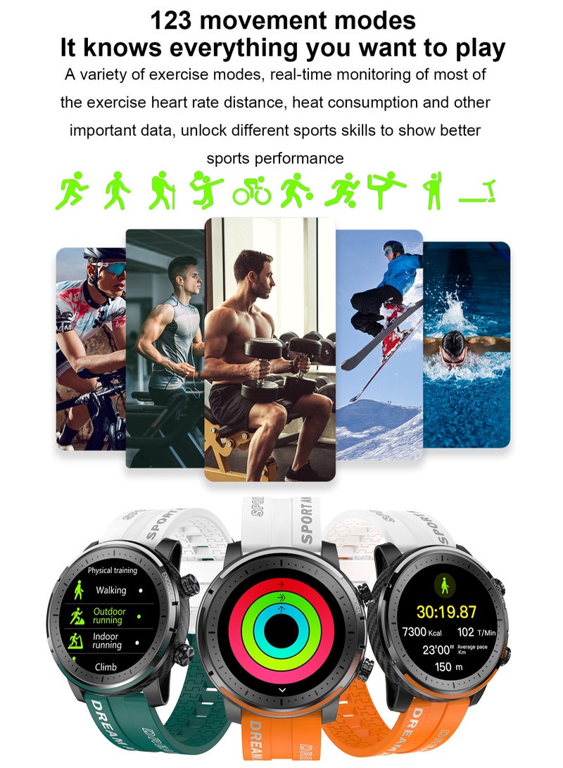 RollsTimi  Men's Smartwatch Sports Fitness Tracker Fashion Smartwatch for Men Heart Rate Sleep Monitor IP67 Waterproof Green - Image 4