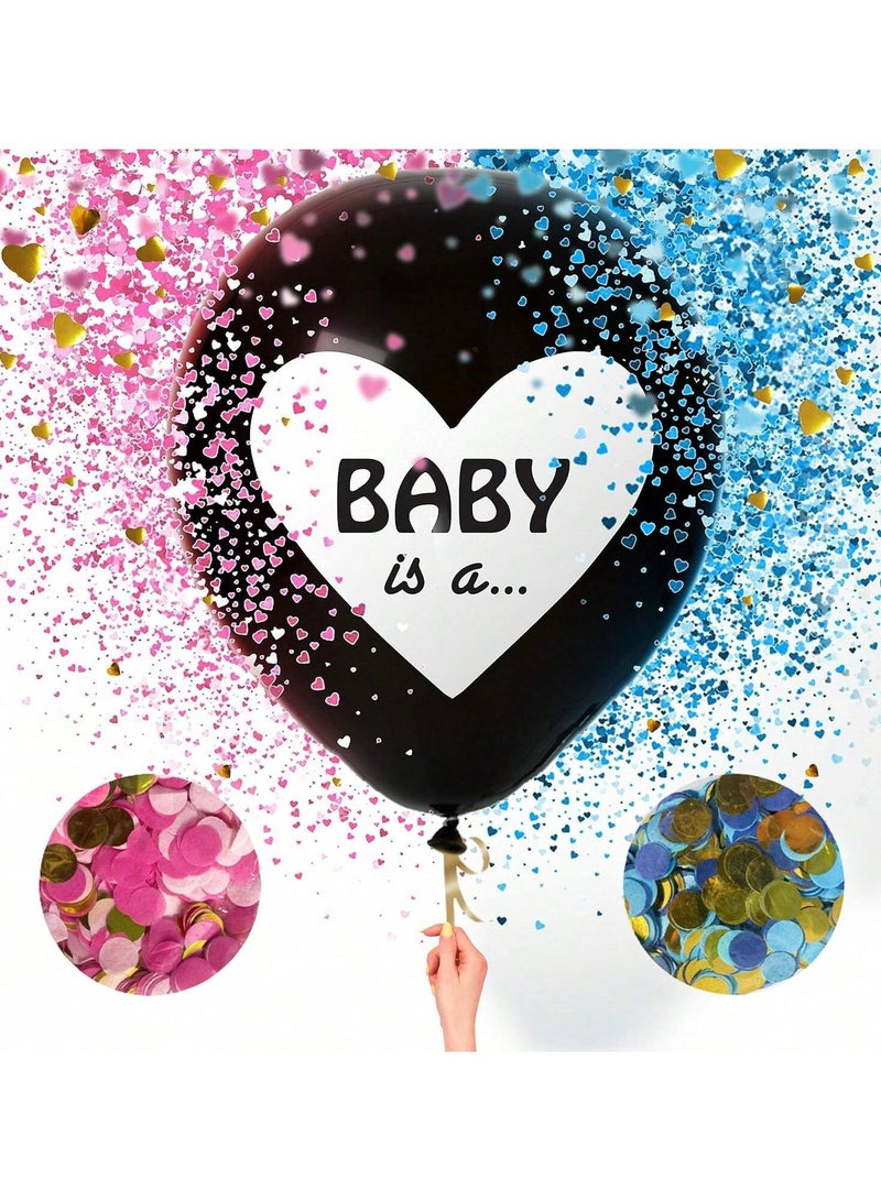 Gender Reveal Balloons, 36 Inch Boy or Girl Balloons decoration with 2 Blue and Pink Confetti Bags  - Image 1