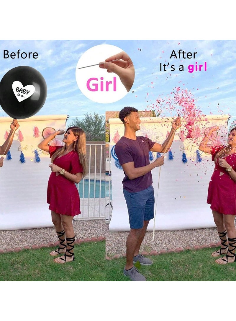 Gender Reveal Balloons, 36 Inch Boy or Girl Balloons decoration with 2 Blue and Pink Confetti Bags  - Image 2