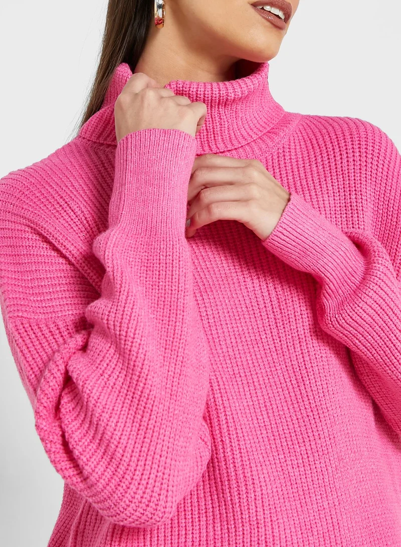 ELLA Solid Turtle Neck Sweater