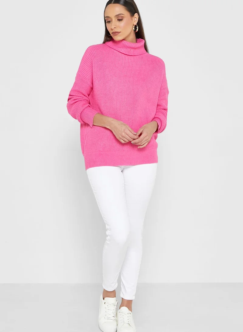 ELLA Solid Turtle Neck Sweater