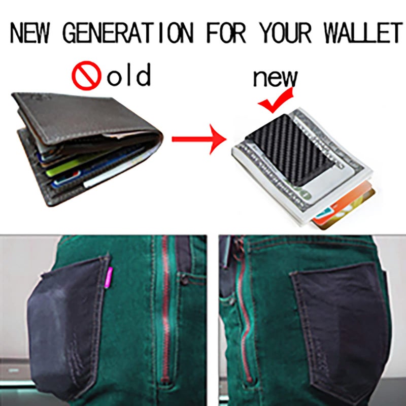CL CARBONLIFE CL CARBONLIFE Carbon Fiber Wallet Money Clip for Cash and Credit Card, Minimalist Holder Clips for Men (Glossy Black, 2.8"x1.5")  - Image 5