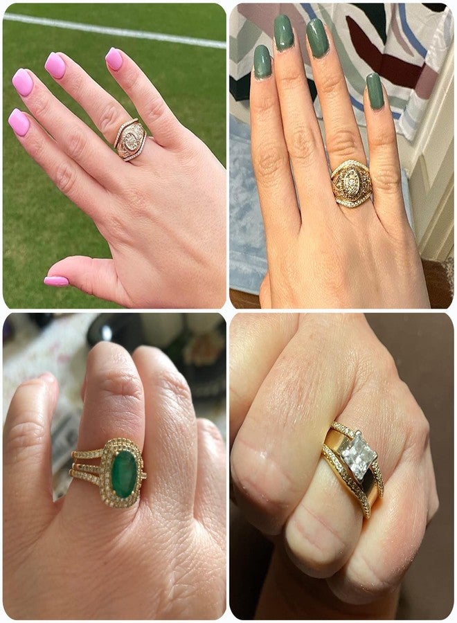 Newshe Jewellery Curved Wedding Bands for Women Cubic Zirconia Ring Enhancer Guard for Engagement Rings 925 Sterling Silver Size 7 - Image 2