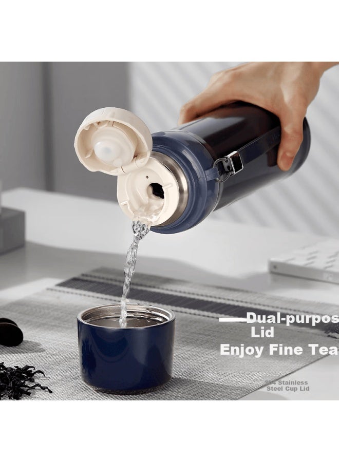 Tafuco 316 Stainless Steel Insulated Water Bottle With Tea Infuser 500ml Dark Blue T1598 - Image 3