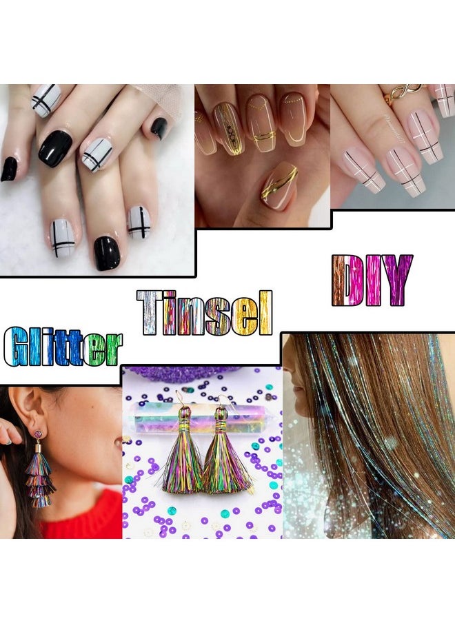 Edoneery - Hair Tinsel Kit,16 Colors 4800 Strands 48 Inches Sparkling Tinsel Hair Kit With Tool,Fairy Hair Tinsel For Christmas New Year Halloween Cosplay Party,Colorful Glitter Hair Extensions (Set2)… - Image 1