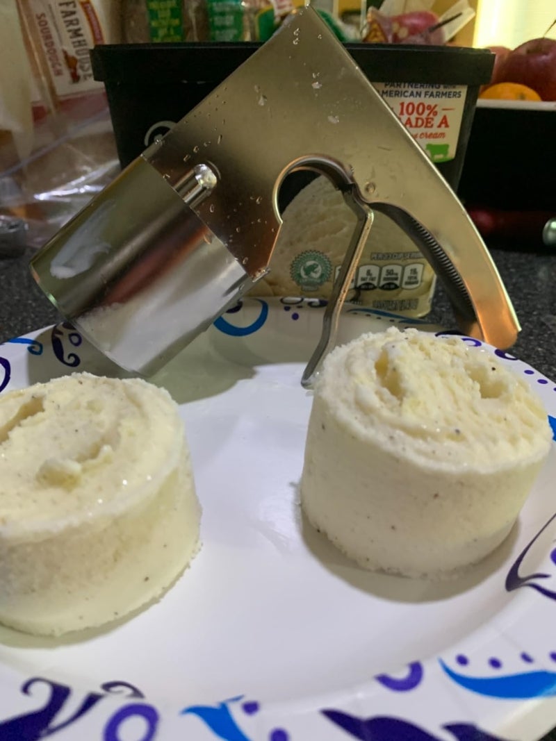 HSHQING Easy Release Trigger Ice Cream Sandwich Scoop for Big Volumes | Nostalgic Old Fashioned Ice Cream Scooper, Designed In a Classic Cylindrical Style Scoop Disher - Image 3