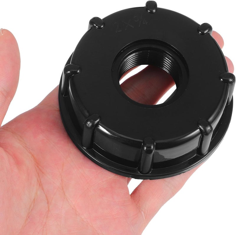 4pcs Standard 60mm Tank Cap with Dual Threaded Middle Hole, Black Plastic Tote Replacement Lid for Water Pressure Tanks and Chemical Storage Barrels - Image 4