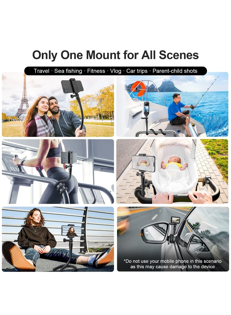 SYOSI SYOSI Long Gooseneck Flexible Clamp, Selfie Stick Extension Long Arm Gooseneck Bracket Mount Clamp for GoPro Phones Camera Tripod Stand Neck Holder for Bike Motorcycle Boat Car Desk - Image 5