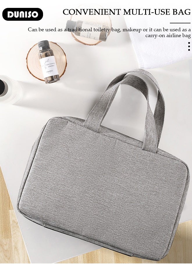 DUNISO Toiletry Bag with Hanging Hook, Hanging Travel Makeup Bag for Women, Foldable Cosmetic Organizer, Bathroom Shower Bag, Water-resistant Makeup Cosmetic Bag, Roll Up Travel Organizer for Accessories, Shampoo, Full Sized Container, Toiletries  - Image 4