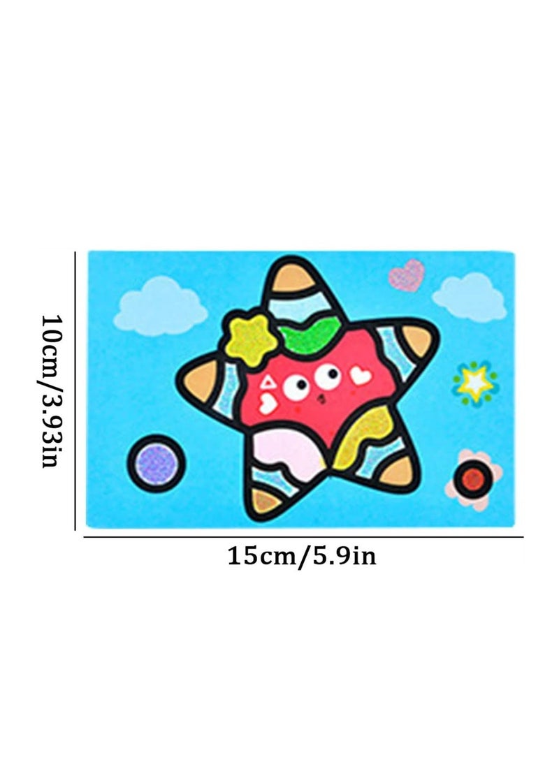 SYOSI Sand Painting Kit for Kids, Complete Sand Painting Tool Colored Sand Paintings with 12 Sand and 12 Paintings, Table Sand Art Toys DIY Sand Art, Brush Wooden Pen Sand for Kids - Image 5