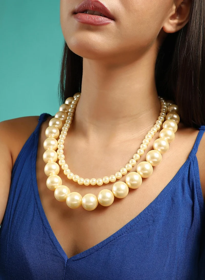 SOHI Brass Pearls Artificial Necklace Jewellery