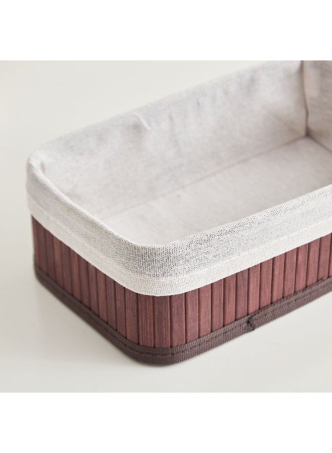 Home Box Knock Down Bamboo Collapsible Small Storage Basket 25 x 8 x 15 cm - Image 4