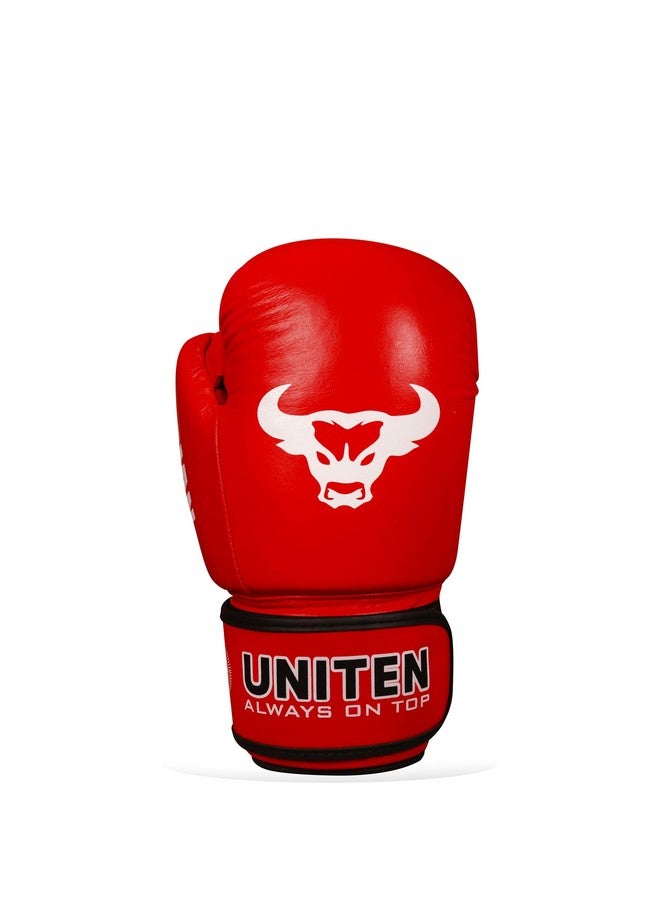 UNITEN Indian Amateur Boxing Gloves | Leather Gloves | Unisex Boxing Gloves (Red, 10 oz) - Image 2