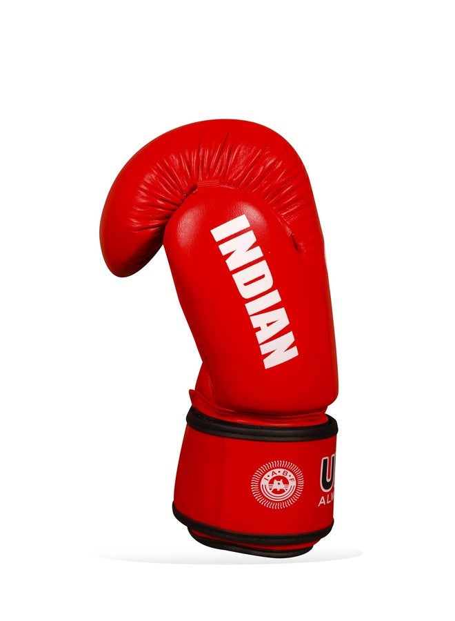 UNITEN Indian Amateur Boxing Gloves | Leather Gloves | Unisex Boxing Gloves (Red, 10 oz) - Image 3