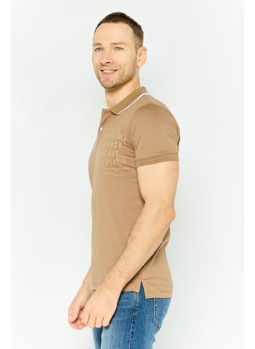 Men Regular Fit Graphic Print Short Sleeves Polo Shirt, Tan - pzsku/Z09E6823A2D68799FEA78Z/45/_/1737643068/f89a2ba4-41e1-4216-a9af-2b4e5d3a29d5