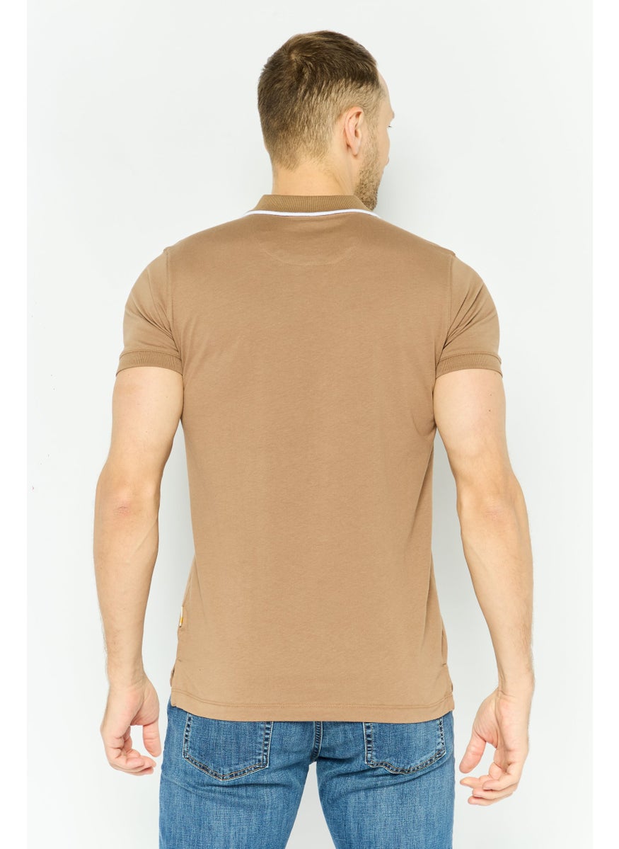 Men Regular Fit Graphic Print Short Sleeves Polo Shirt, Tan - pzsku/Z09E6823A2D68799FEA78Z/45/_/1740495316/17218188-cdbd-4cde-9c87-38f55ab45729