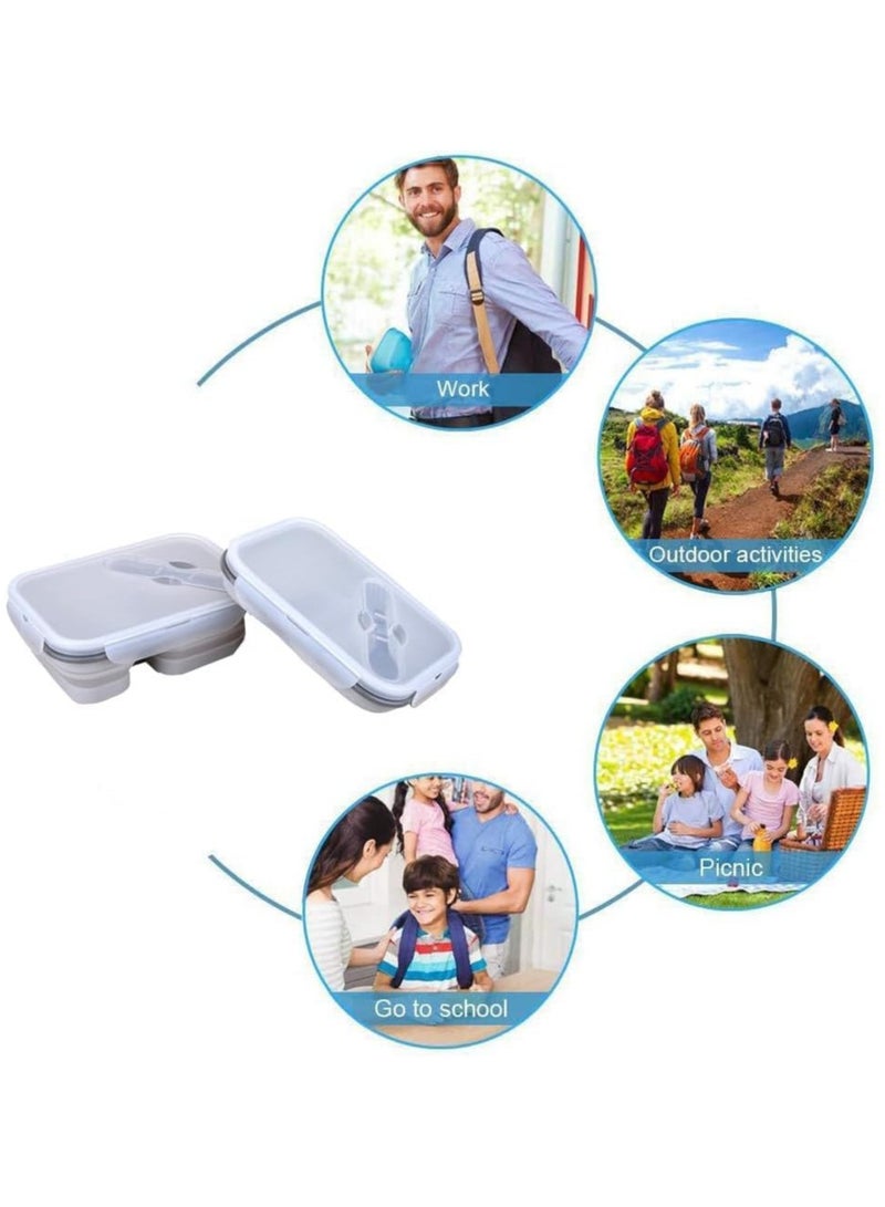 Hygienic silicone collapsible lunch box / leakproof - green  - Image 2