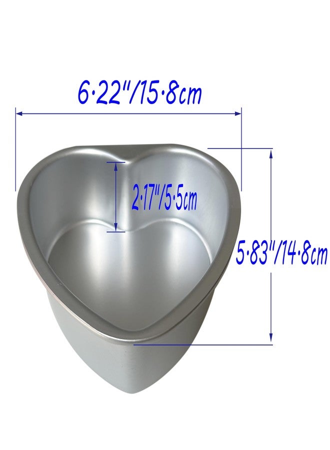 Proshopping Heart Shaped Cake Pan Set - 2 PCS Aluminum Mold With Removable Bottom, Detachable Push Pan for Cheesecake, DIY Baking - 6 Inch - Image 2
