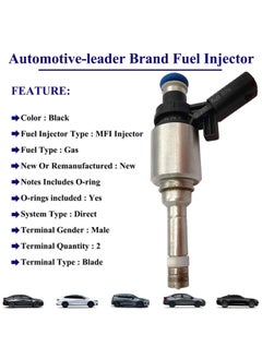 Generic Automotive-Leader  4Pieces 06H906036G 6 Hole Engine Fuel Injectors For Vw Volkswagen Cc Eos Gti Tiguan Golf Beetle Jetta Passat Cc Passat Jetta Audi A3 A4 Quattro A5 Quattro A6 Quattro Q5 Tt 06H906036  - Image 2