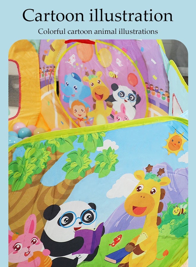 DUNISO خيمة سياج حوض كرات المحيط للأطفال، حوض لعب قابل للطي، بيت لعبة كرات المحيط برسوم كرتونية، مع سلة، قوي ودائم، مناسب للأطفال من عمر 3 سنوات وما فوق - Image 3