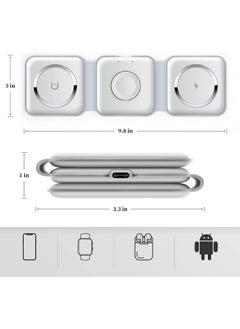 ARNOTEC Foldable Ultra-Thin Mobile Phone Watch Stand Charger 15W Fast QI Magnetic 3 in 1 Wireless  - Image 2