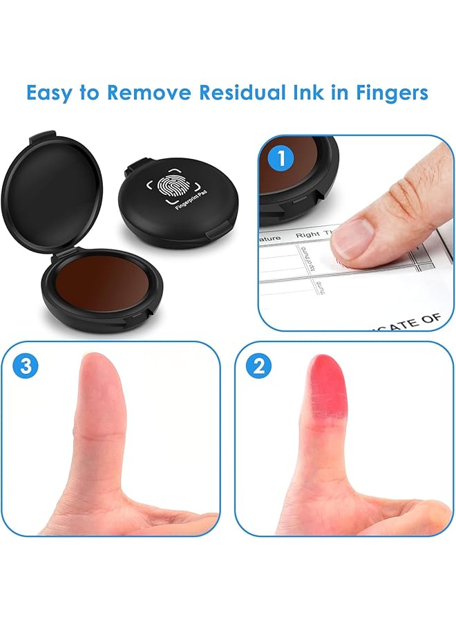 erorex 6 Pack Fingerprint Ink Pads Red Thumbprint Ink Pad For Notary Supplies Identification Security Id Fingerprint Cards Law Enforcement Fingerprint For Office Workers And Business Owners  - Image 4