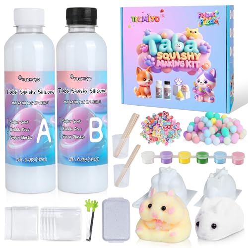 TECMIYO مجموعة TECMIYO Taba Squishy - اصنع Squishies فائقة النعومة بنفسك باستخدام سيليكون سائل AB بنسبة 1:1 - مثالي للمبتدئين - Image 1