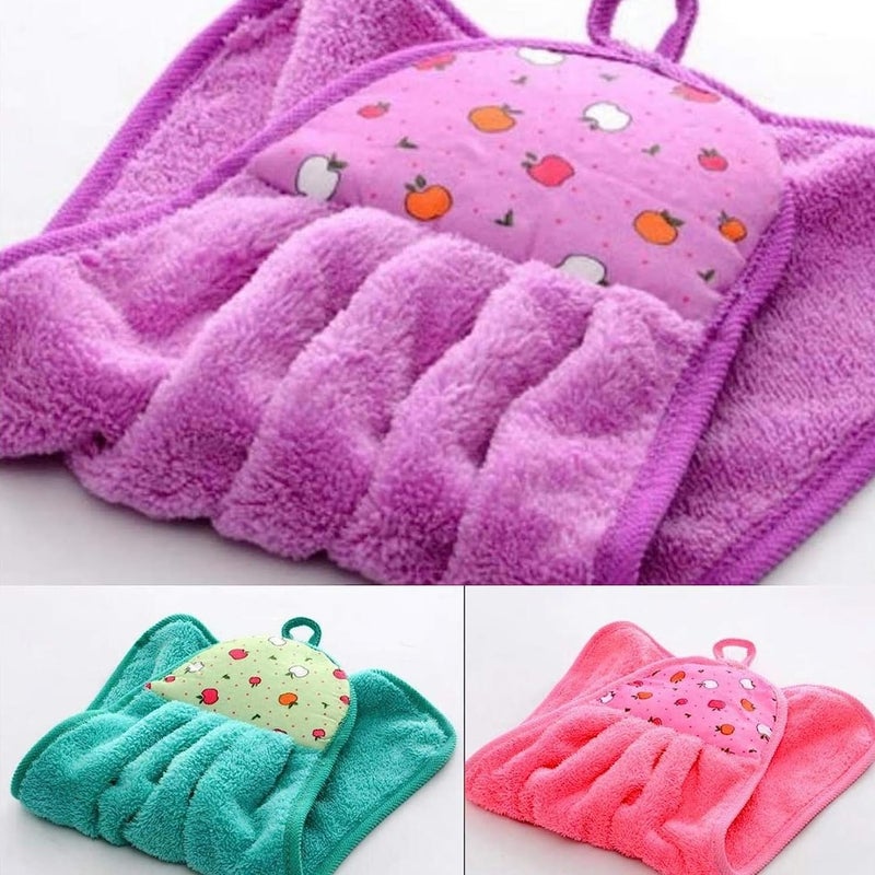 DHYANI DHYANI wash Basin Hanging Towel Microfiber Wash Basin Hanging Hand Kitchen Towel Napkin with Ties (Pack of 2) - Image 2