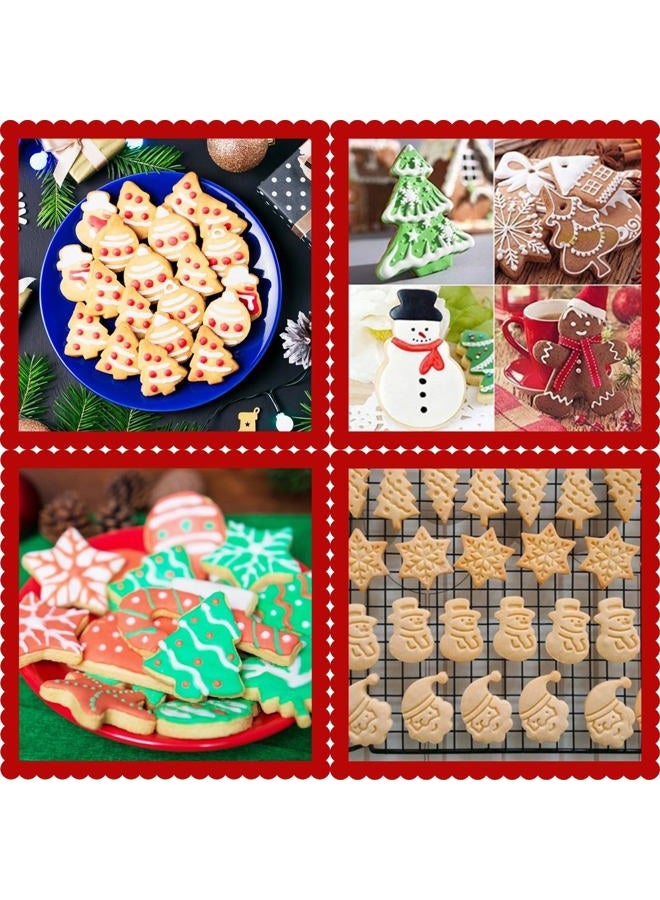 KAISHANE Christmas Themed MINI Cookie Cutter Embossing Mold Fondant Stamper Set - 8Pcs Plastic spring die Biscuits Pastry Cutter Set 3D Cookie Cake Plunger Cutter Baking Mould - Image 4