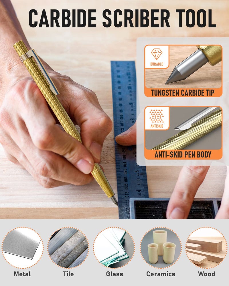 Nicpro 17Pack CP2000 Carpenter Pencil Set with Sharpener, Mechanical Pencils with 57 Refill, Carbide Scribe Woodworking Tool, Deep Hole Marker, All-in-one Heavy Duty Construction Pencil for Architect - Image 5