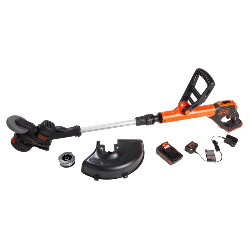 BLACK+DECKER 20V MAX Cordless String Trimmer and Edger with Spool, Battery and Charger Included, 2 Speed, 12 Inch (LST522) - Image 1