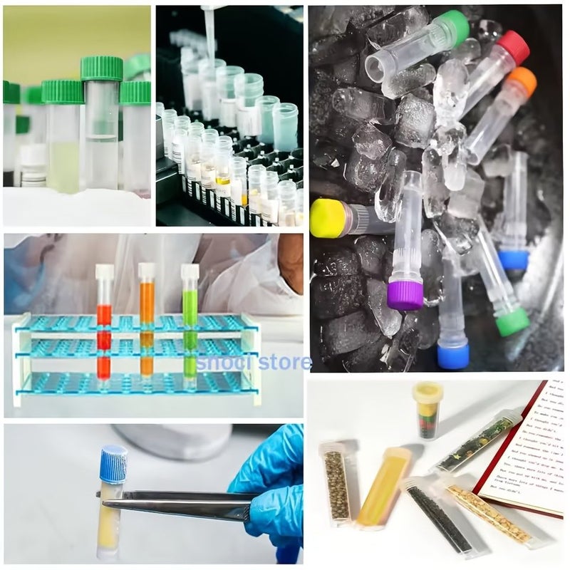 Green Graduated Cryovial Tubes 50pcs Plastic Freezing Sample Storage Screw Cap - Image 5