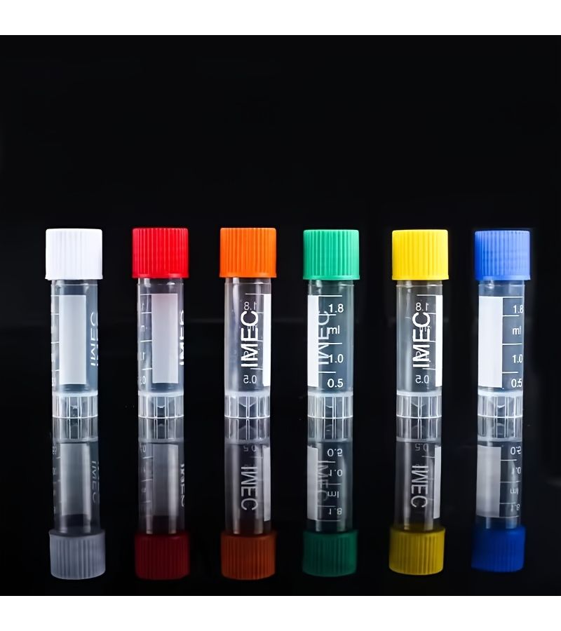 Green Graduated Cryovial Tubes 50pcs Plastic Freezing Sample Storage Screw Cap - Image 4