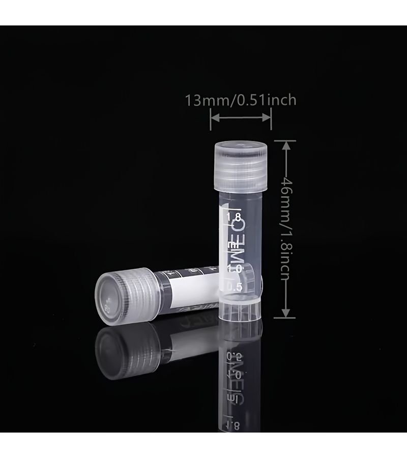 Green Graduated Cryovial Tubes 50pcs Plastic Freezing Sample Storage Screw Cap - Image 2
