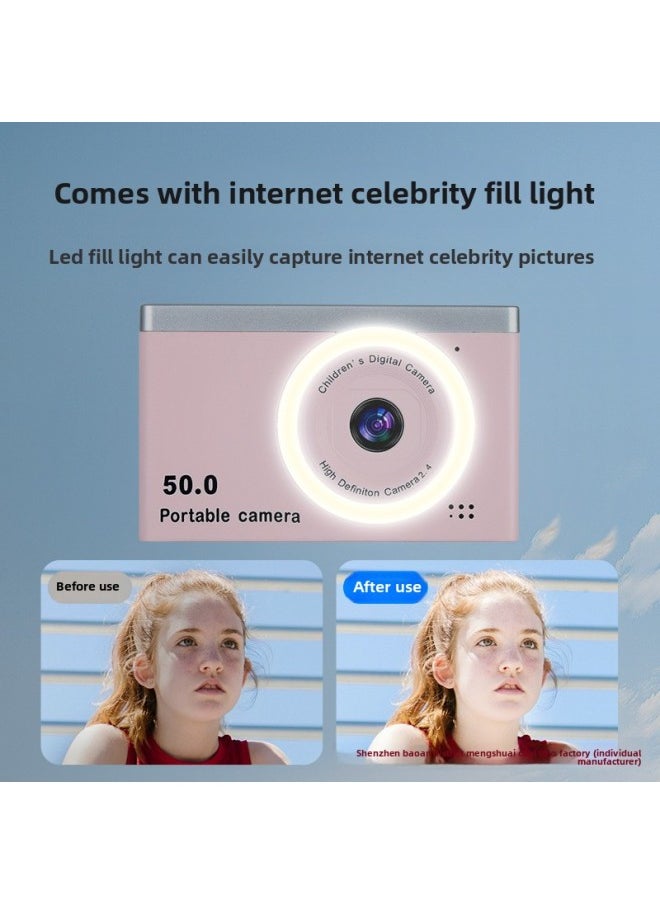 Generic The Ccd Camera Can Be Transferred To Mobile Phones For Easy Portability, Retro Card 4K Ultra-High Definition Camera-Body Color:M12 Purple—hd Dual Camera  - Image 4
