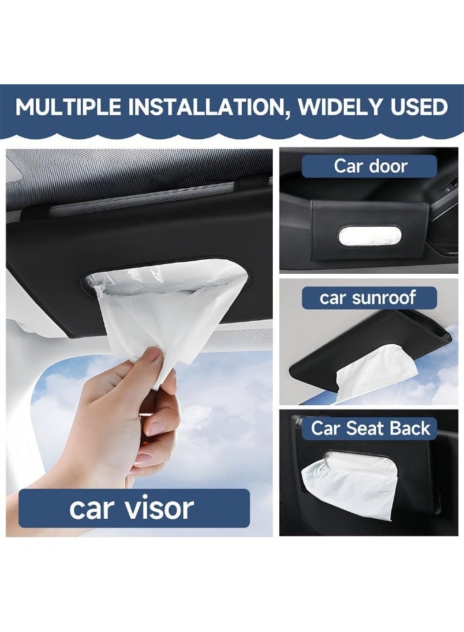 JZS Car Tissue Holder, Sun Visor Napkin Holder, Car Mask Holder for Sun Visor, Masks Dispenser for Car, Car Tissue Box with Tissue Refill,Black - Image 4