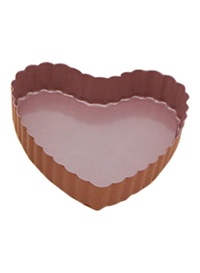 NIBEMINENT Heart Shaped Lace Non Stick Baking Tray Brown 11x10.7x2.5cm  - Image 1