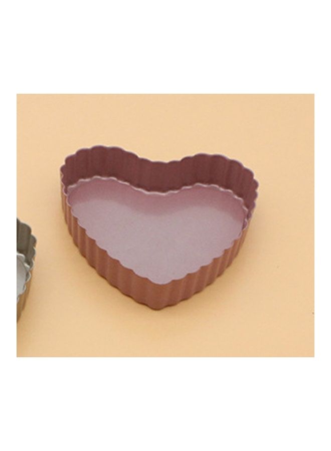 NIBEMINENT Heart Shaped Lace Non Stick Baking Tray Brown 11x10.7x2.5cm  - Image 2
