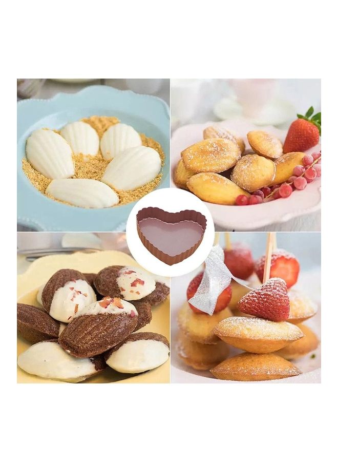 NIBEMINENT Heart Shaped Lace Non Stick Baking Tray Brown 11x10.7x2.5cm  - Image 4