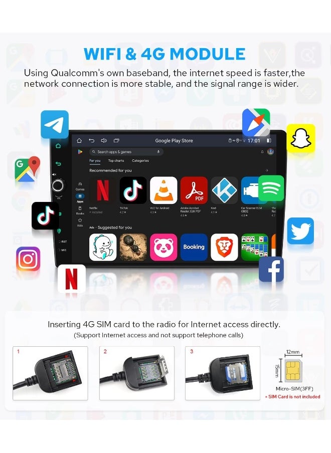 Vierex Android Car Stereo Screen For Toyota Corolla 2017 2018 Levin 2017 With Apple Carplay Android Auto Wireless WiFi DSP FM&AM BT AHD Camera Included Fast Interface  - Image 3