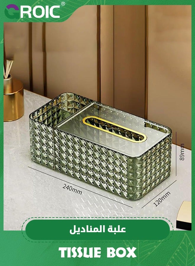 GROIC Tissue Box Cover,Paper Towel Holder Desk Organizer Storage Box for Living Room, Bedroom,Multifunctional Napkin Holder,Acrylic Tissue Box, Spring Design - Image 2