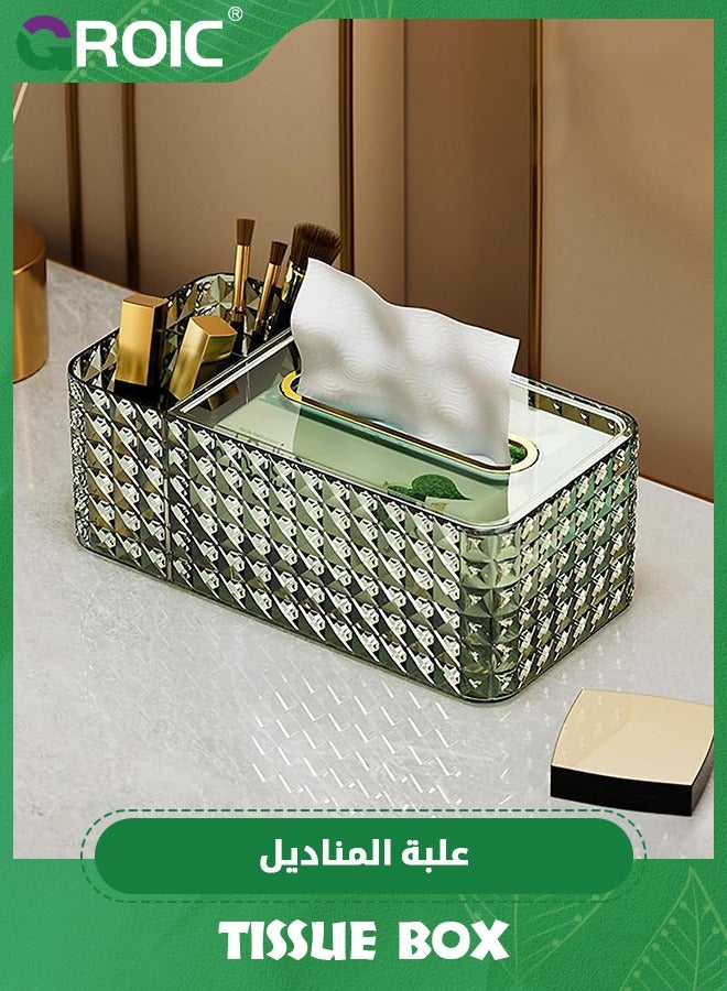 GROIC Tissue Box Cover,Paper Towel Holder Desk Organizer Storage Box for Living Room, Bedroom,Multifunctional Napkin Holder,Acrylic Tissue Box, Spring Design - Image 4