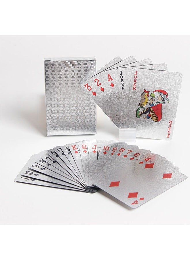 Playing Cards New Silvery Style Waterproof Playing Cards Game Multicolored Good Quality And Durable Authentic Details Party Card PVC 87MM*57MM