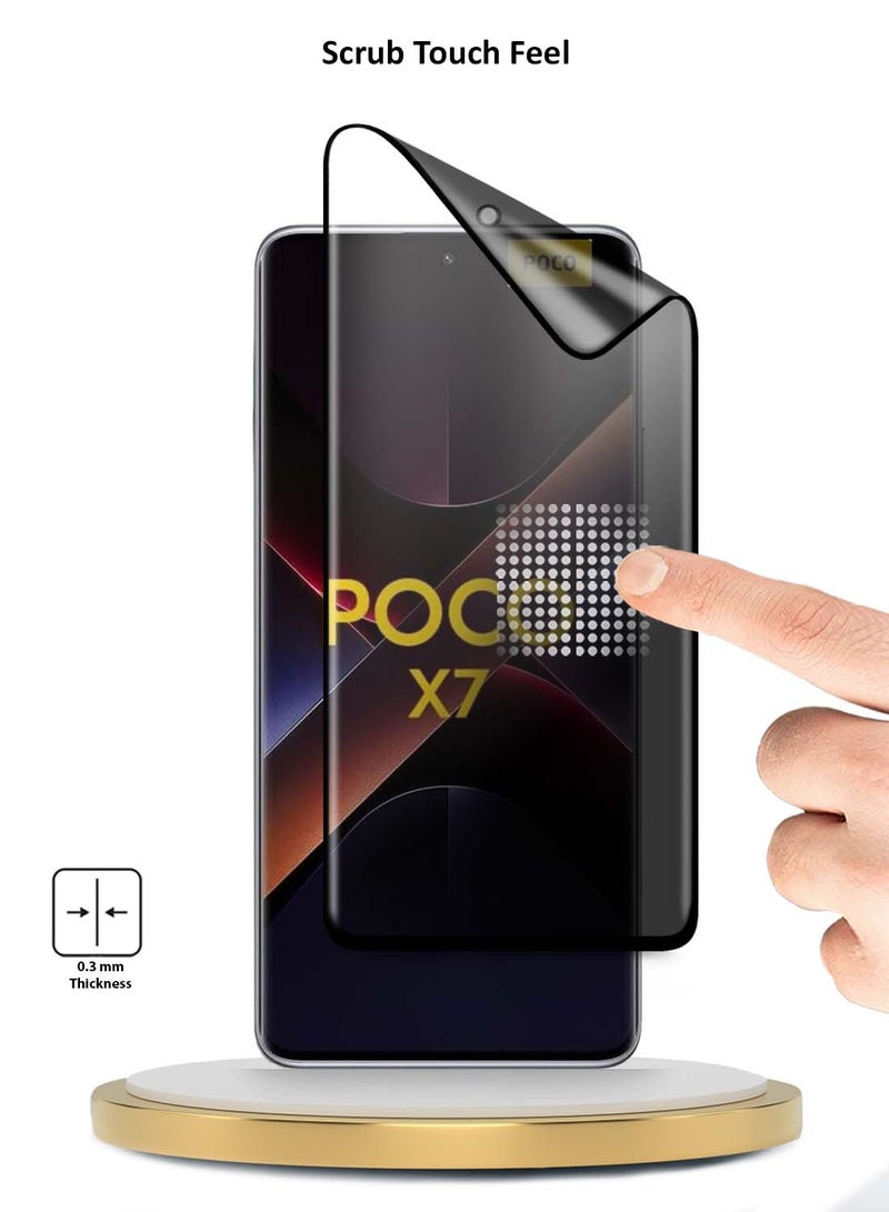 Wtech Xiaomi Poco X7 5G 2025 Premium Edge-Pro Matte Ceramic Privacy Full Glue Full Cover Matte Flexible Screen Protector (MSGPCP) - Clear/Black - Image 2