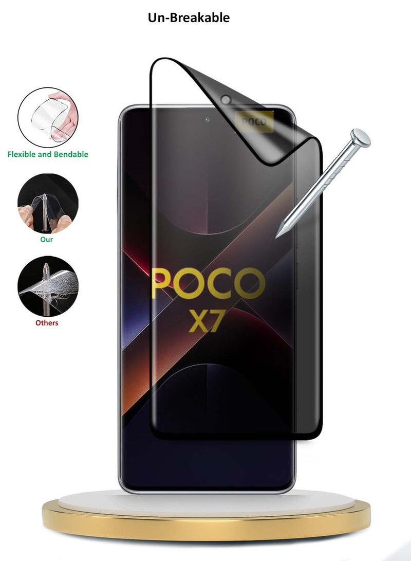 Wtech Xiaomi Poco X7 5G 2025 Premium Edge-Pro Matte Ceramic Privacy Full Glue Full Cover Matte Flexible Screen Protector (MSGPCP) - Clear/Black - Image 3